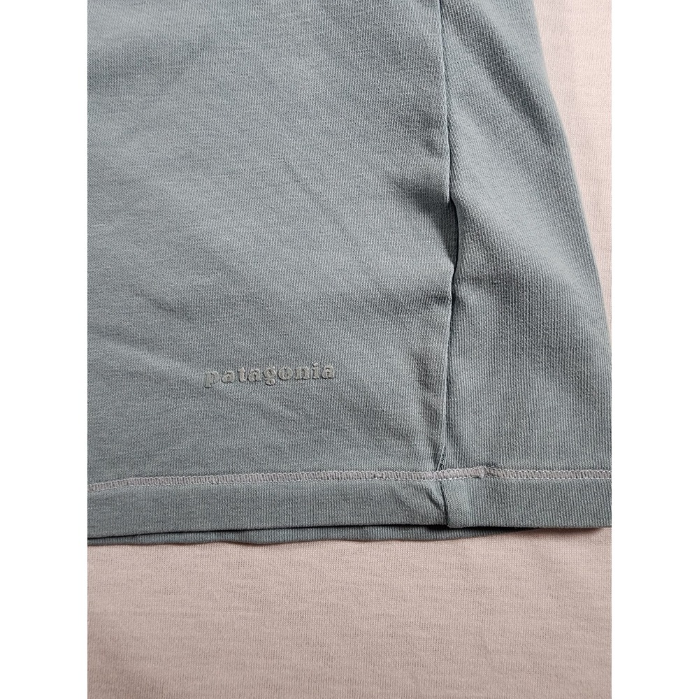Patagonia Womens Large Blue Organic Cotton Blend Long Sleeve Polo Shirt V-Neck - Picture 6 of 8